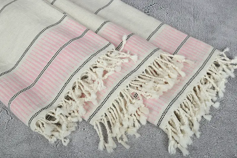Organic Beach Towel, Employee Gifts, Handmade Gift, 70x40 Linen Striped Towel, Summer Gift, Turkish Towel Beach Towel, Bridesmaid Gift - 5