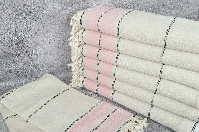Organic Beach Towel, Employee Gifts, Handmade Gift, 70x40 Linen Striped Towel, Summer Gift, Turkish Towel Beach Towel, Bridesmaid Gift - 2