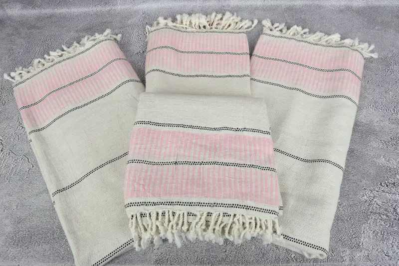 Organic Beach Towel, Employee Gifts, Handmade Gift, 70x40 Linen Striped Towel, Summer Gift, Turkish Towel Beach Towel, Bridesmaid Gift - 4