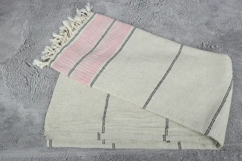 Organic Beach Towel, Employee Gifts, Handmade Gift, 70x40 Linen Striped Towel, Summer Gift, Turkish Towel Beach Towel, Bridesmaid Gift - 6