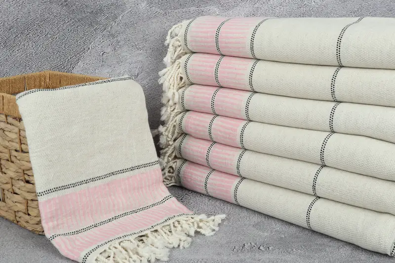 Organic Beach Towel, Employee Gifts, Handmade Gift, 70x40 Linen Striped Towel, Summer Gift, Turkish Towel Beach Towel, Bridesmaid Gift - 3
