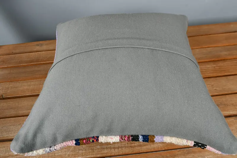 16x16 Beige Pillow, Office Chair Cushion, Cushion, Turkish Pillow, Vintage Kilim Pillow, Kilim Pillow Cover, Knitted Pillow Sham, Bolster Pillow - 5