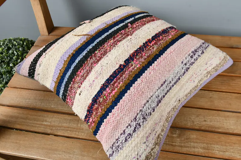 16x16 Beige Pillow, Office Chair Cushion, Cushion, Turkish Pillow, Vintage Kilim Pillow, Kilim Pillow Cover, Knitted Pillow Sham, Bolster Pillow - 2