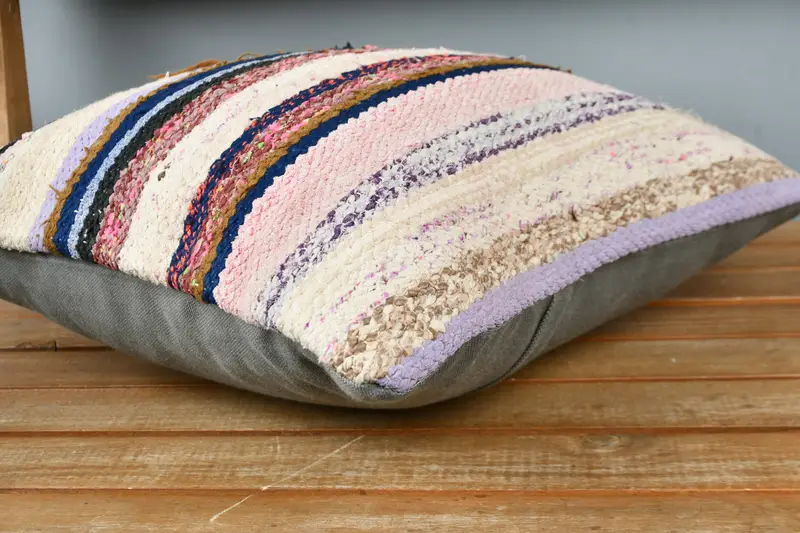 16x16 Beige Pillow, Office Chair Cushion, Cushion, Turkish Pillow, Vintage Kilim Pillow, Kilim Pillow Cover, Knitted Pillow Sham, Bolster Pillow - 3