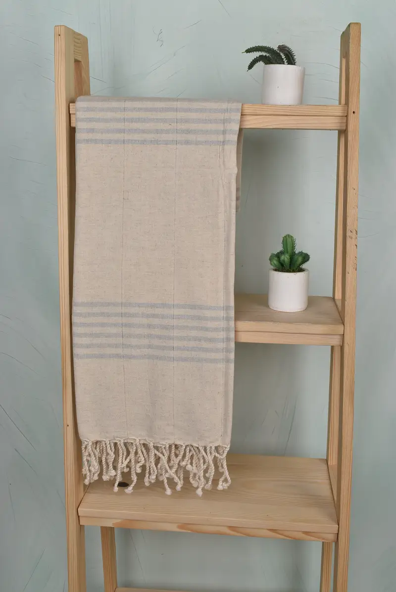 68x36 Linen Striped Towel, Organic cotton Turkish peshtemal towel, Hammam towel, Large Turkish Towel, Wedding For Favor, Bridesmaid Gifts - 8