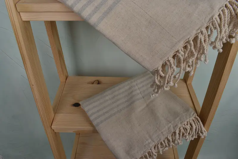 68x36 Linen Striped Towel, Organic cotton Turkish peshtemal towel, Hammam towel, Large Turkish Towel, Wedding For Favor, Bridesmaid Gifts - 5