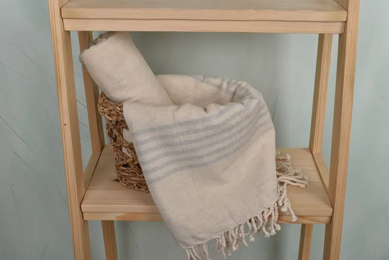 68x36 Linen Striped Towel, Organic cotton Turkish peshtemal towel, Hammam towel, Large Turkish Towel, Wedding For Favor, Bridesmaid Gifts - 4