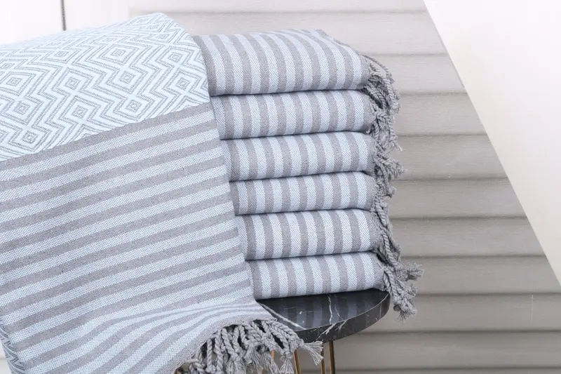 Monogram Beach Towel, Handwoven Turkish Towel, 70x40 Cotton Diamond Towel, Personalized Gifts, Christmas Gift, Bachelorette Party Decorations - 1