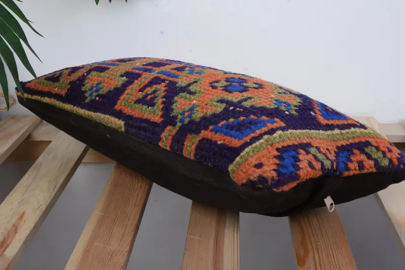 Interior Designer Pillow, Vintage Pillow, Pillow Sham, Vintage Kilim Pillow, Garden Cushion, Wholesale Pillow Cover, 8x16 Blue Cushion - 6