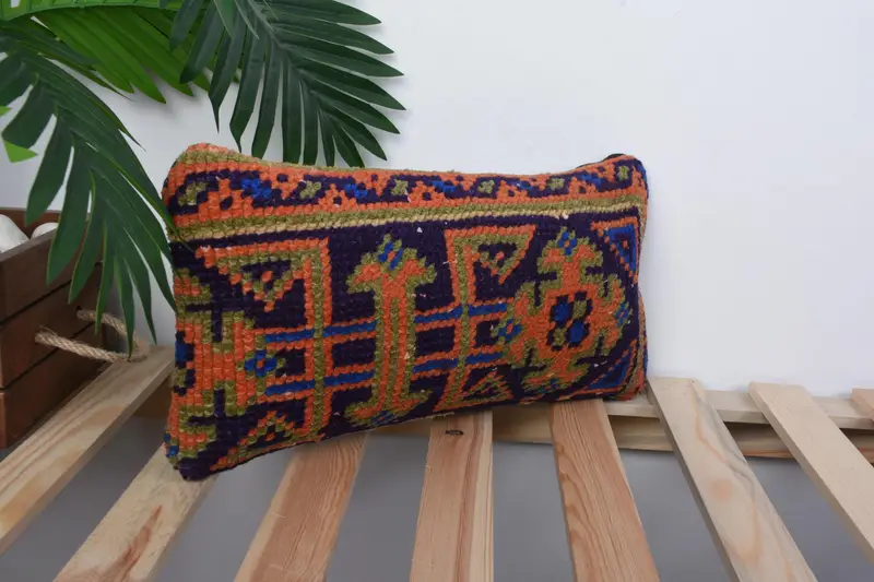 Interior Designer Pillow, Vintage Pillow, Pillow Sham, Vintage Kilim Pillow, Garden Cushion, Wholesale Pillow Cover, 8x16 Blue Cushion - 4