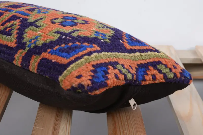 Interior Designer Pillow, Vintage Pillow, Pillow Sham, Vintage Kilim Pillow, Garden Cushion, Wholesale Pillow Cover, 8x16 Blue Cushion - 7
