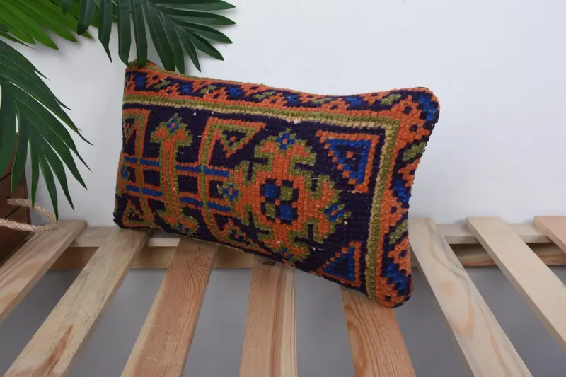 Interior Designer Pillow, Vintage Pillow, Pillow Sham, Vintage Kilim Pillow, Garden Cushion, Wholesale Pillow Cover, 8x16 Blue Cushion - 5