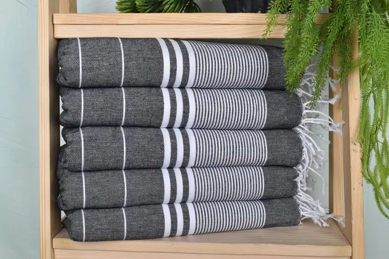Personalized Kitchen Towel, Turkish Tea Towel, Wedding Favors, Gift For Coworker, Wedding Hand Made Gift, Gift For Her, 40x24 Cotton Striped Towel - 1