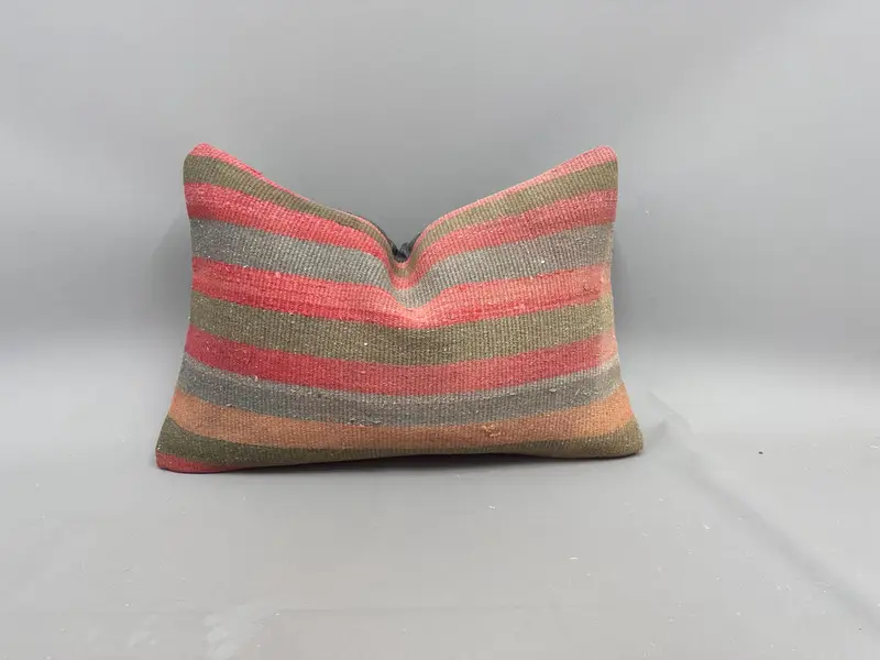 Almohada de lanzamiento Kilim turco tejida a mano, cojín bohemio étnico