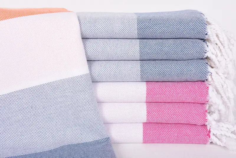 Personalized Towel, Orange-Gray Striped Turkish Cotton Bath Towel, 70x40 Inches