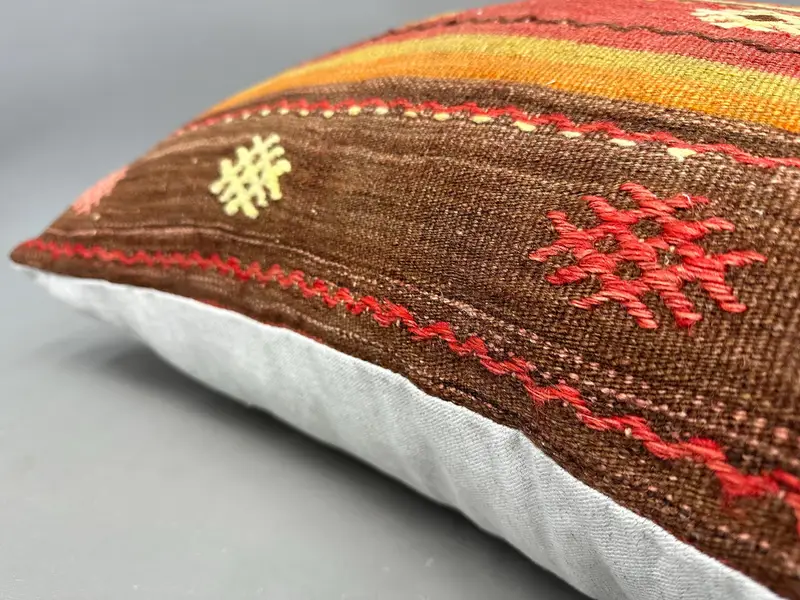 Pillow for Couch, 24x24 Red Pillow, Boho Pillow Sham Cover, Bohemian Cushion Pillow Sham, Pillow Cover, Turkish Pillow, Seat Cushion Cover - 6