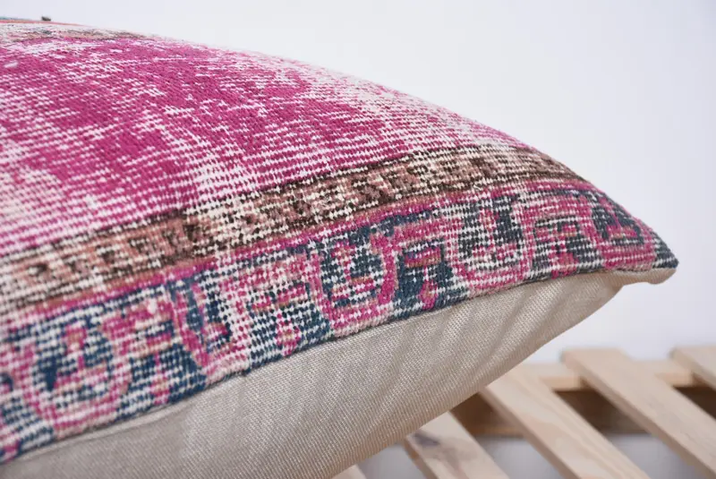 Ethnic Pillow Sham, Kilim Pillow, Turkish Kilim Pillow, Gift Pillow, 28x28 Purple Cushion Cover, Retro Pillow, Decorative Cushion Case, Pillow Sham - 7