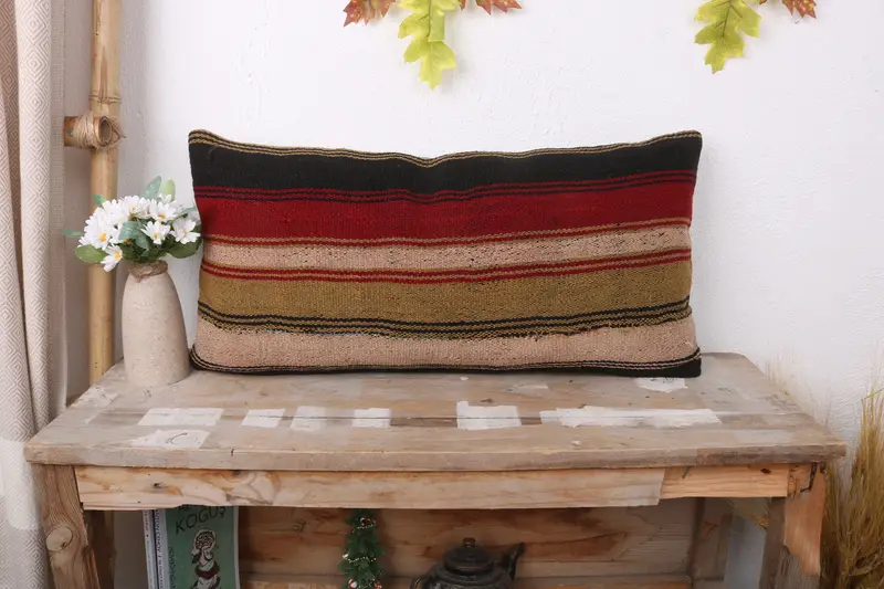Pillow for Couch, Tapestry Cushion Cover, 12x24 Beige Cushion, Muted Cushion, Pillow, Boho Pillow, Handwoven Pillow Cover Pillow, Gift Pillow - 1