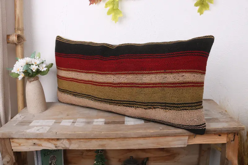 Pillow for Couch, Tapestry Cushion Cover, 12x24 Beige Cushion, Muted Cushion, Pillow, Boho Pillow, Handwoven Pillow Cover Pillow, Gift Pillow - 4
