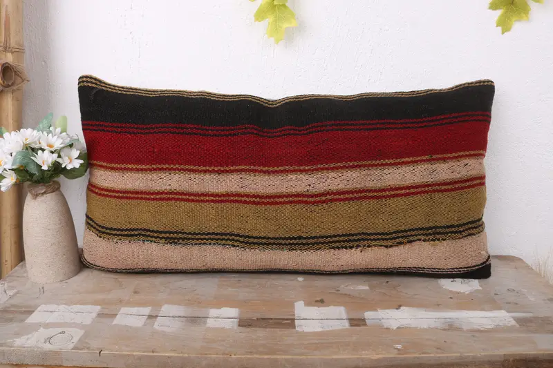 Pillow for Couch, Tapestry Cushion Cover, 12x24 Beige Cushion, Muted Cushion, Pillow, Boho Pillow, Handwoven Pillow Cover Pillow, Gift Pillow - 2