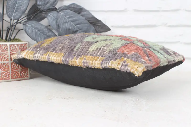 Decorative Bolster Cushion, One Of A Kind Pillow, 8x16 Blue Pillow Cover, Pillow for Sofa, Turkish Kilim Pillow, Vintage Pillow, Cushion Case - 6