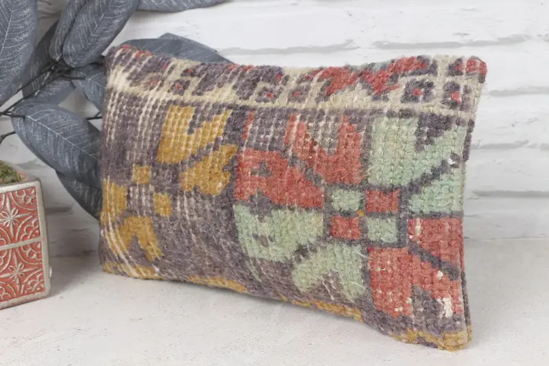 Decorative Bolster Cushion, One Of A Kind Pillow, 8x16 Blue Pillow Cover, Pillow for Sofa, Turkish Kilim Pillow, Vintage Pillow, Cushion Case - 3