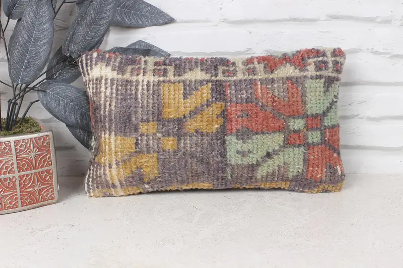 Decorative Bolster Cushion, One Of A Kind Pillow, 8x16 Blue Pillow Cover, Pillow for Sofa, Turkish Kilim Pillow, Vintage Pillow, Cushion Case - 1
