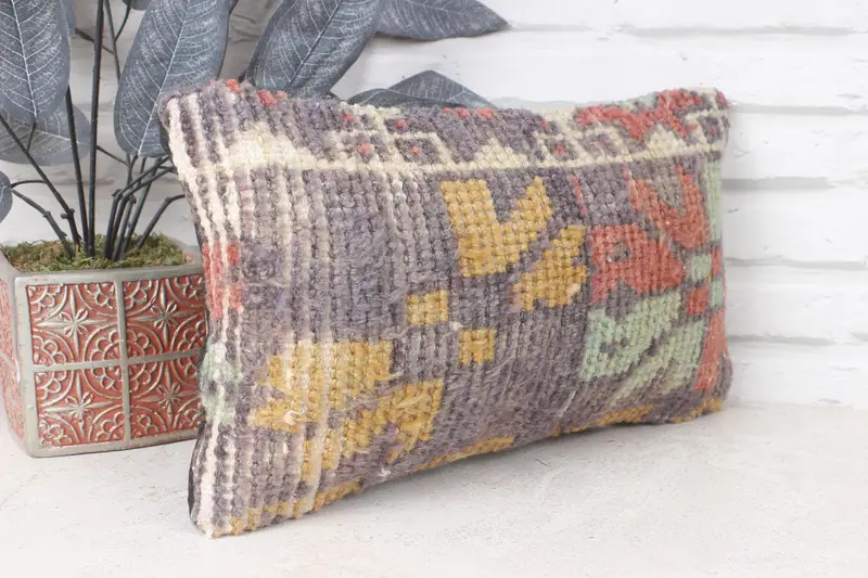 Decorative Bolster Cushion, One Of A Kind Pillow, 8x16 Blue Pillow Cover, Pillow for Sofa, Turkish Kilim Pillow, Vintage Pillow, Cushion Case - 4
