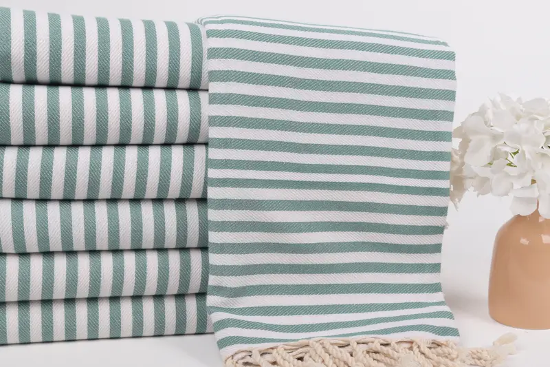 Best Friend Christmas Gift, Bachelorette Party Gifts Bridesmaids, Handmade Gift, 70x40 Cotton Striped Towel, Housewarming Gift, Peshtemal Towel - 2