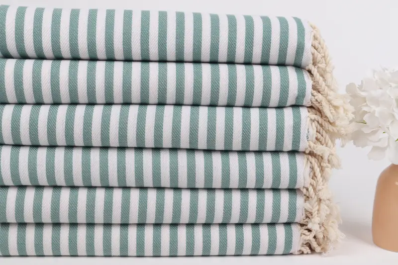 Best Friend Christmas Gift, Bachelorette Party Gifts Bridesmaids, Handmade Gift, 70x40 Cotton Striped Towel, Housewarming Gift, Peshtemal Towel - 3