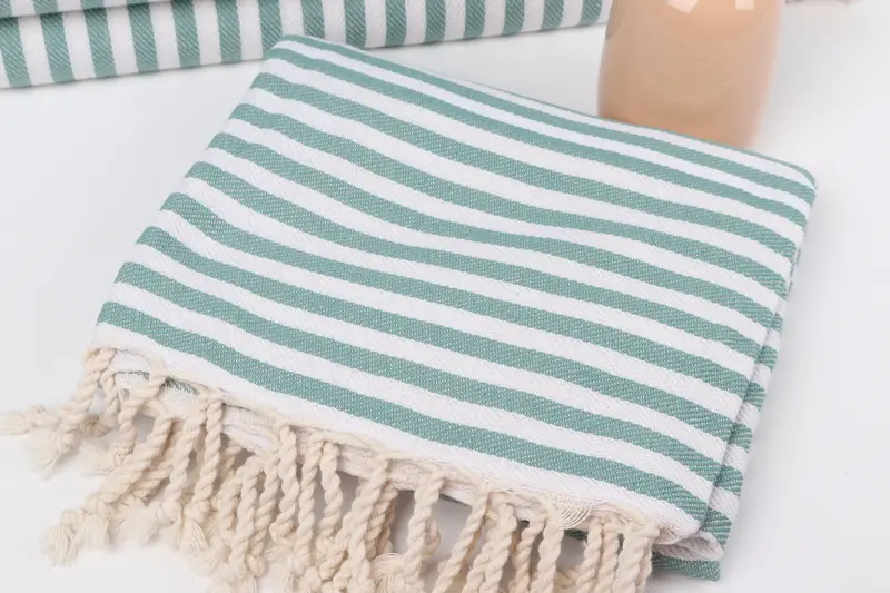 Best Friend Christmas Gift, Bachelorette Party Gifts Bridesmaids, Handmade Gift, 70x40 Cotton Striped Towel, Housewarming Gift, Peshtemal Towel - 5