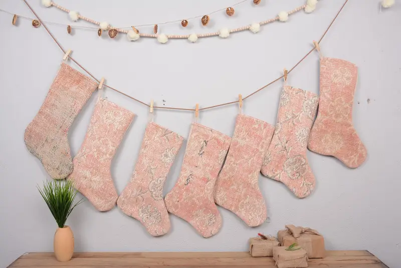 Rustik Çiftlik Evi Tatil Dekoru, 7 İnç Noel Süsleri Çorabı