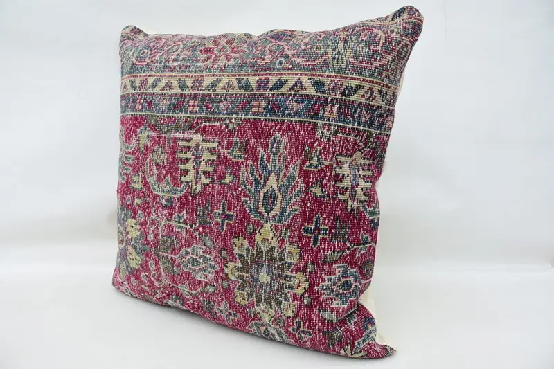 Handmade Kilim Cushion, Colorful Cushion Cover, Pillow Case, Vintage Kilim Throw Pillow, 32x32 Pink Cushion Case, Ethnical Kilim Rug Pillow - 5