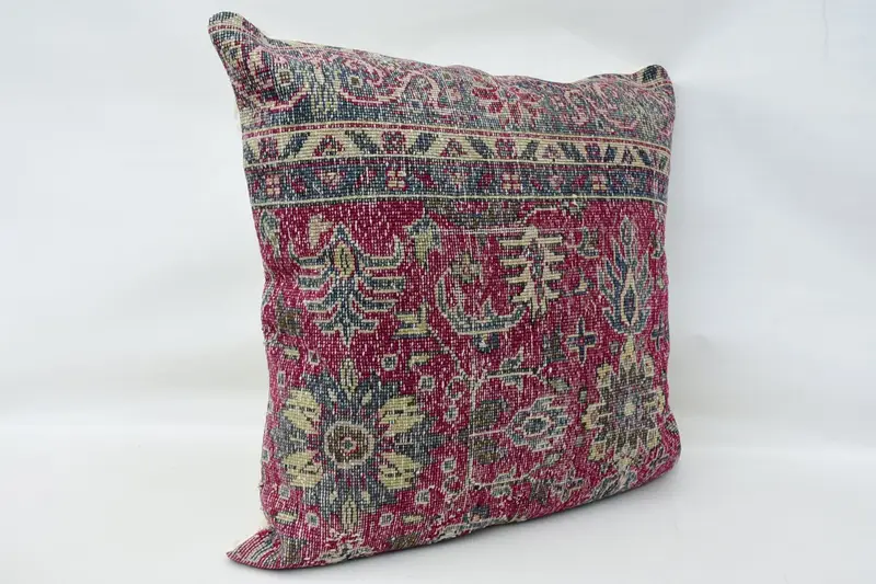 Handmade Kilim Cushion, Colorful Cushion Cover, Pillow Case, Vintage Kilim Throw Pillow, 32x32 Pink Cushion Case, Ethnical Kilim Rug Pillow - 3