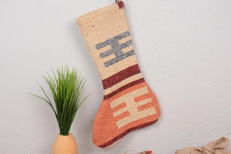 Festive Christmas Ornaments Pattern, 7 Inch Wide Christmas Stocking