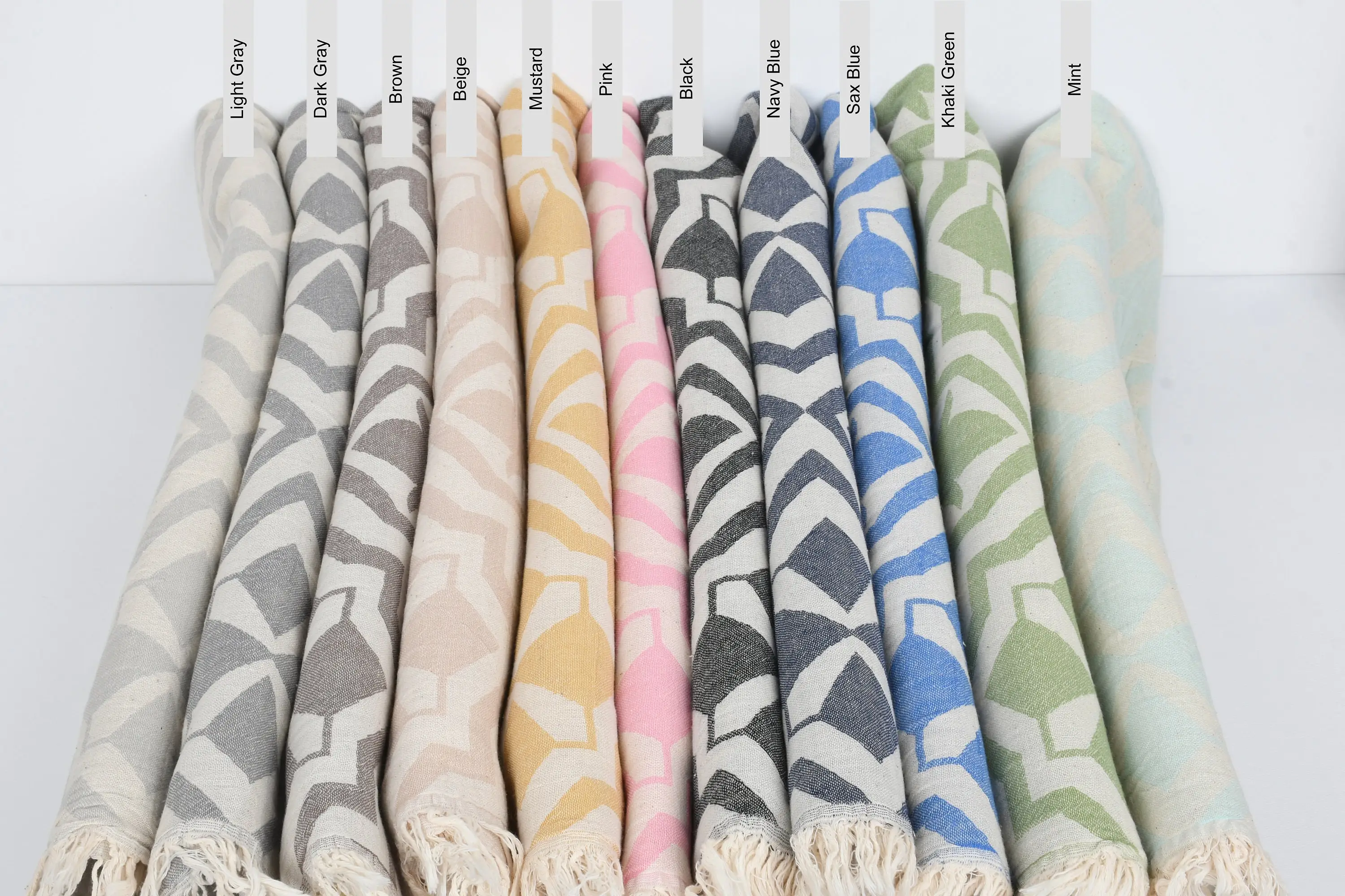 Turkish Hand Towel Tulip Patterned Dish Towel, Cotton, Beige, 40x24 or 60x100 cm - 1