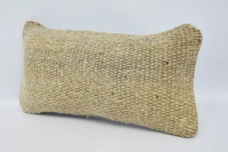 Pillow Cover, Ikat Pillow Cover, Vintage Kilim Pillow, 8x16 Beige Cushion Cover, Throw Kilim Pillow, Vintage Kilim Throw Pillow - 4