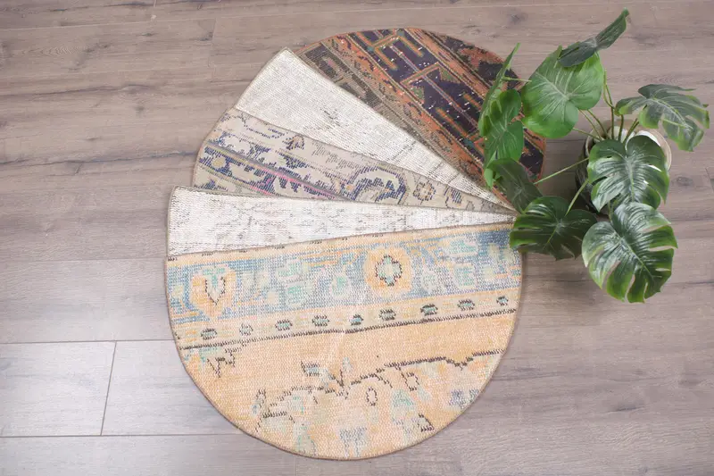 Eco-friendly wool half-round rug, 18x30 inches non-slip doormat