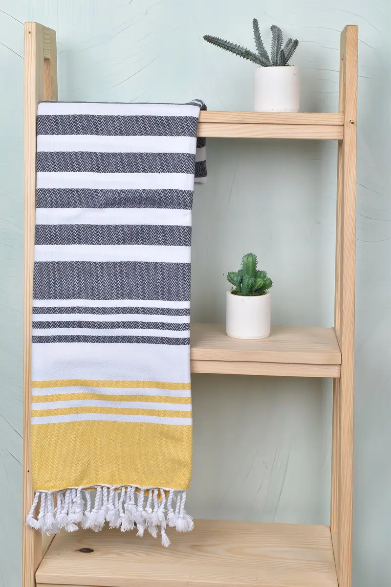Monogrammed Beach Towel, Absorbent Turkish towel, Organic Towel, Bath towel, 70x36 Cotton Striped Towel, Personalize Gift, Family Gift Basket - 8