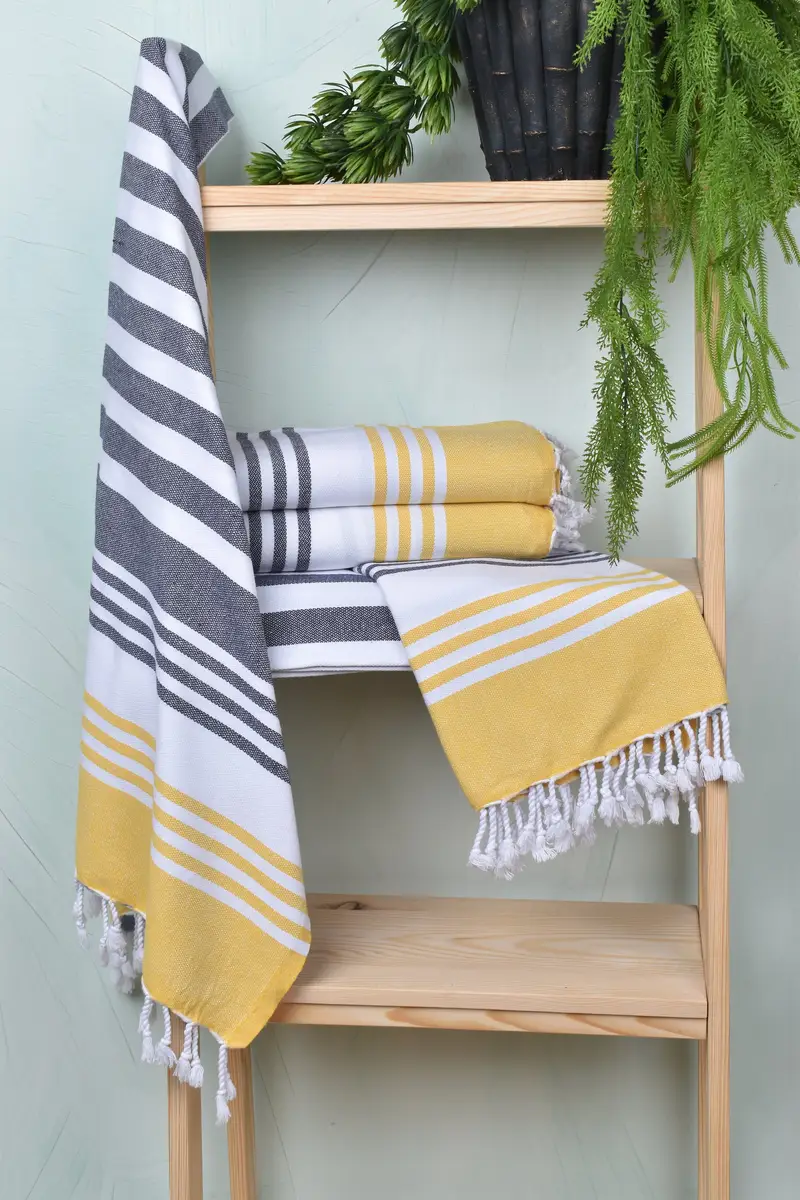 Monogrammed Beach Towel, Absorbent Turkish towel, Organic Towel, Bath towel, 70x36 Cotton Striped Towel, Personalize Gift, Family Gift Basket - 6