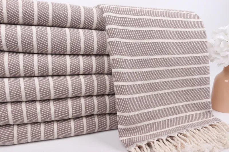 Wedding Gift For Bride, Bachelorette Favors Beach, Soft towel, Bridesmaid Gift, 70x40 Bamboo Striped Towel, Monogram Towels, Bachelorette Party Gift - 2