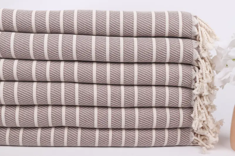 Wedding Gift For Bride, Bachelorette Favors Beach, Soft towel, Bridesmaid Gift, 70x40 Bamboo Striped Towel, Monogram Towels, Bachelorette Party Gift - 3