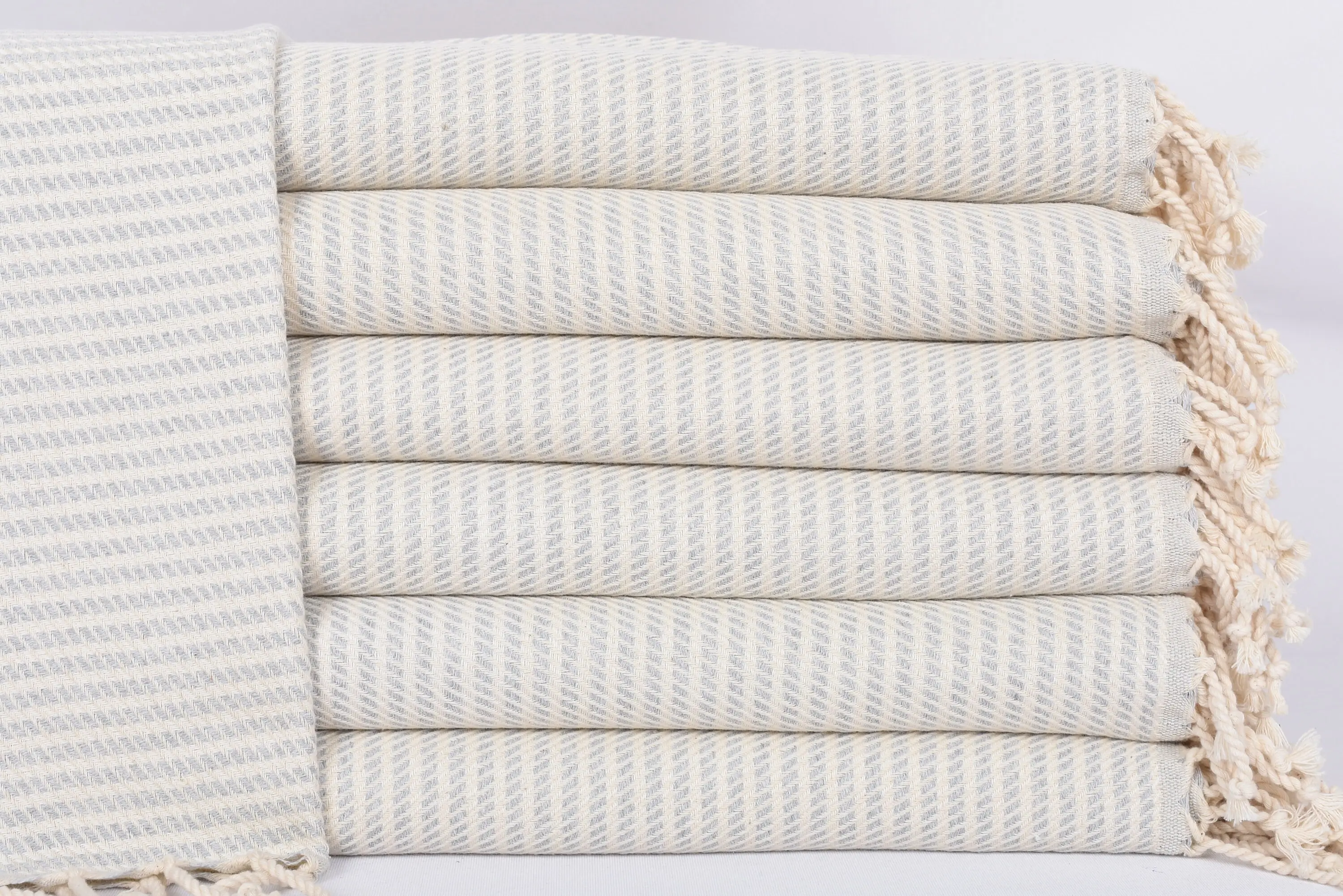 Turkish Hand Towel Monogrammed Light Gray Polka Dot, 40x20 Inches - 1