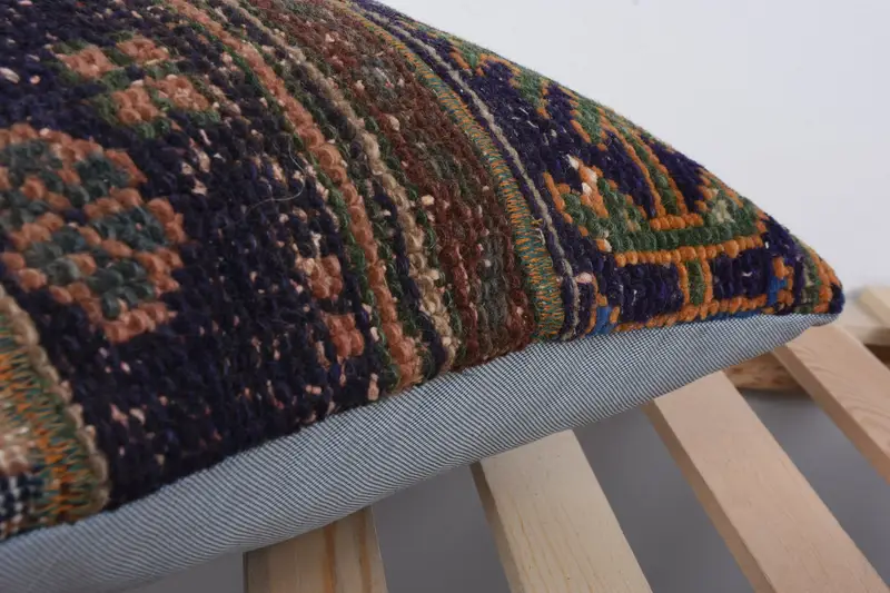 Ottoman Pillow Case, 16x16 Blue Pillow, Outdoor Throw Cushion Cover, Kilim Pillow, Interior Designer Pillow, Cushion, Handmade Kilim Cushion - 7