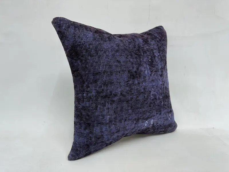 Yoga Cushion Cover, Floor Cushion Cover, 20x20 Purple Cushion Case, Interior Designer Pillow, Throw Kilim Pillow, Vintage Kilim Pillow, Pillow Case - 3
