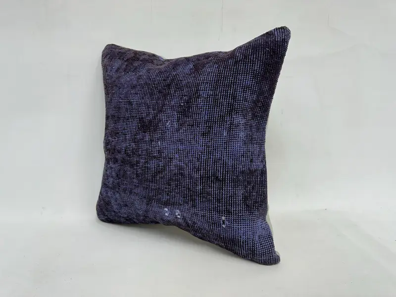 Yoga Cushion Cover, Floor Cushion Cover, 20x20 Purple Cushion Case, Interior Designer Pillow, Throw Kilim Pillow, Vintage Kilim Pillow, Pillow Case - 4