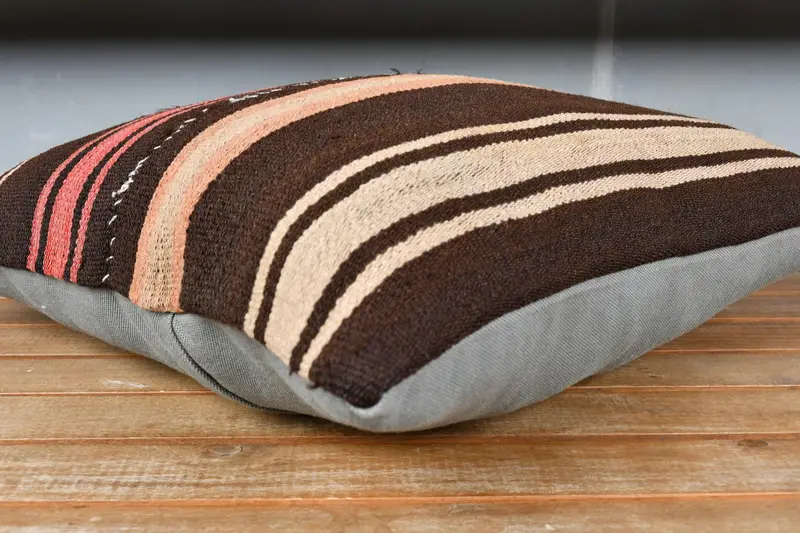 Pillow, Aztec Pillow, Bench Pillow Sham, Vintage Kilim Pillow, Bench Pillow, Kilim Cushion Sham, Kilim Pillow Cover, 18x18 Red Pillow Case - 3