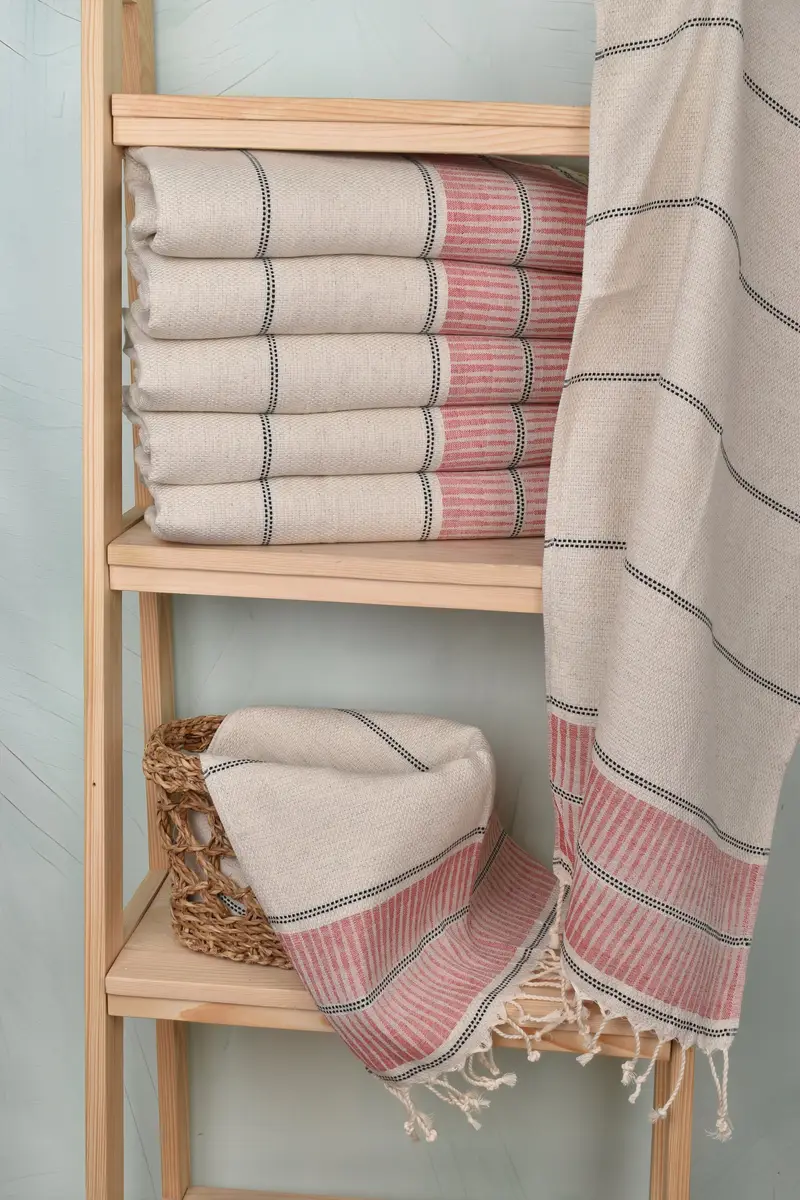 Turkish Towel Monogram, Best Friend Gift, Personalized Gift, Turkish Tea Towel, 40x20 Linen Striped Towel, Wedding Gift Ideas, Turkish Hand Towel - 3