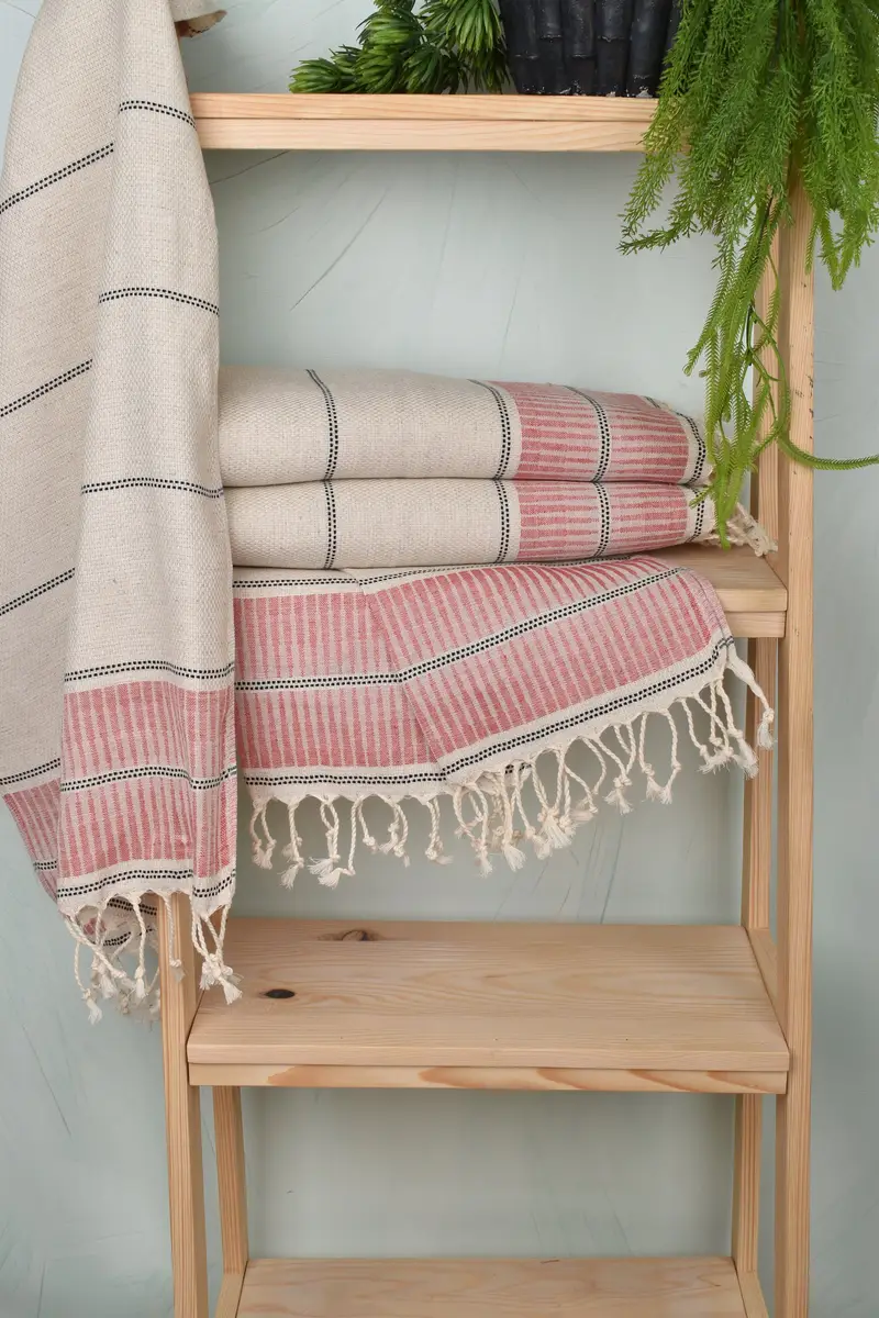 Turkish Towel Monogram, Best Friend Gift, Personalized Gift, Turkish Tea Towel, 40x20 Linen Striped Towel, Wedding Gift Ideas, Turkish Hand Towel - 6