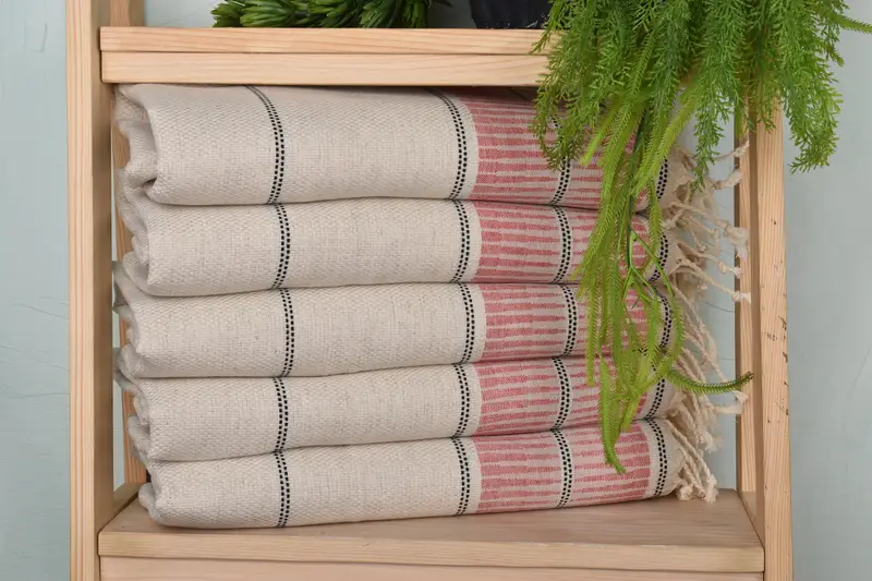 Turkish Towel Monogram, Best Friend Gift, Personalized Gift, Turkish Tea Towel, 40x20 Linen Striped Towel, Wedding Gift Ideas, Turkish Hand Towel - 1